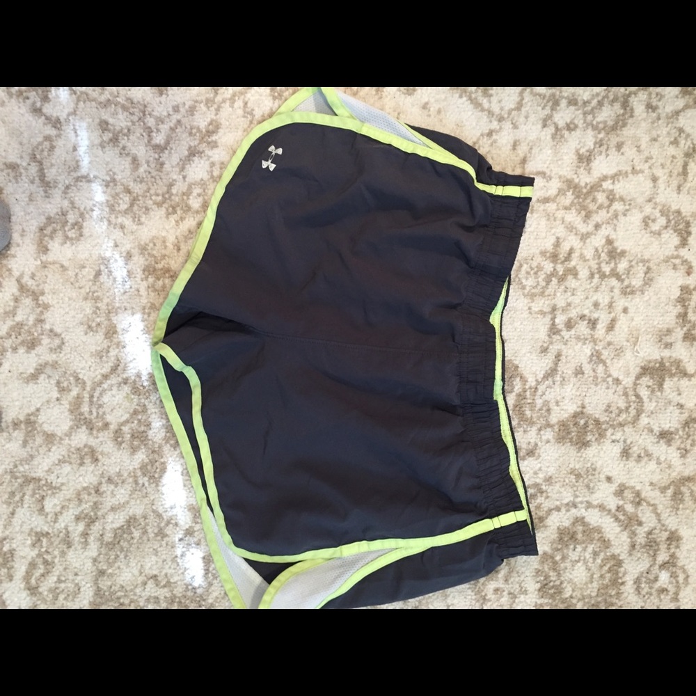 Lime Green and Grey Under Armour Shorts